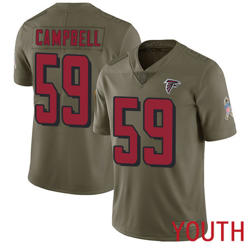 Atlanta Falcons Limited Olive Youth De Vondre Campbell Jersey NFL Football #59 2017 Salute to Service->youth nfl jersey->Youth Jersey